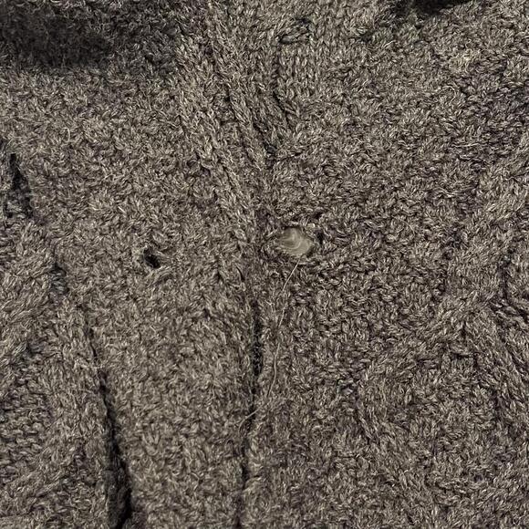 Inis Crafts Womens Cardigan Sweater Merino Wool Chunky Cuffed Gray Medium EP - Picture 6 of 7